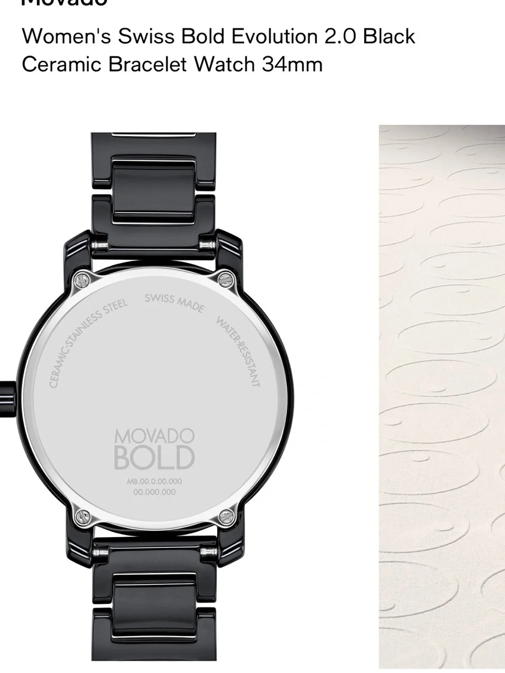 Movado Women -  Ceramic Watch